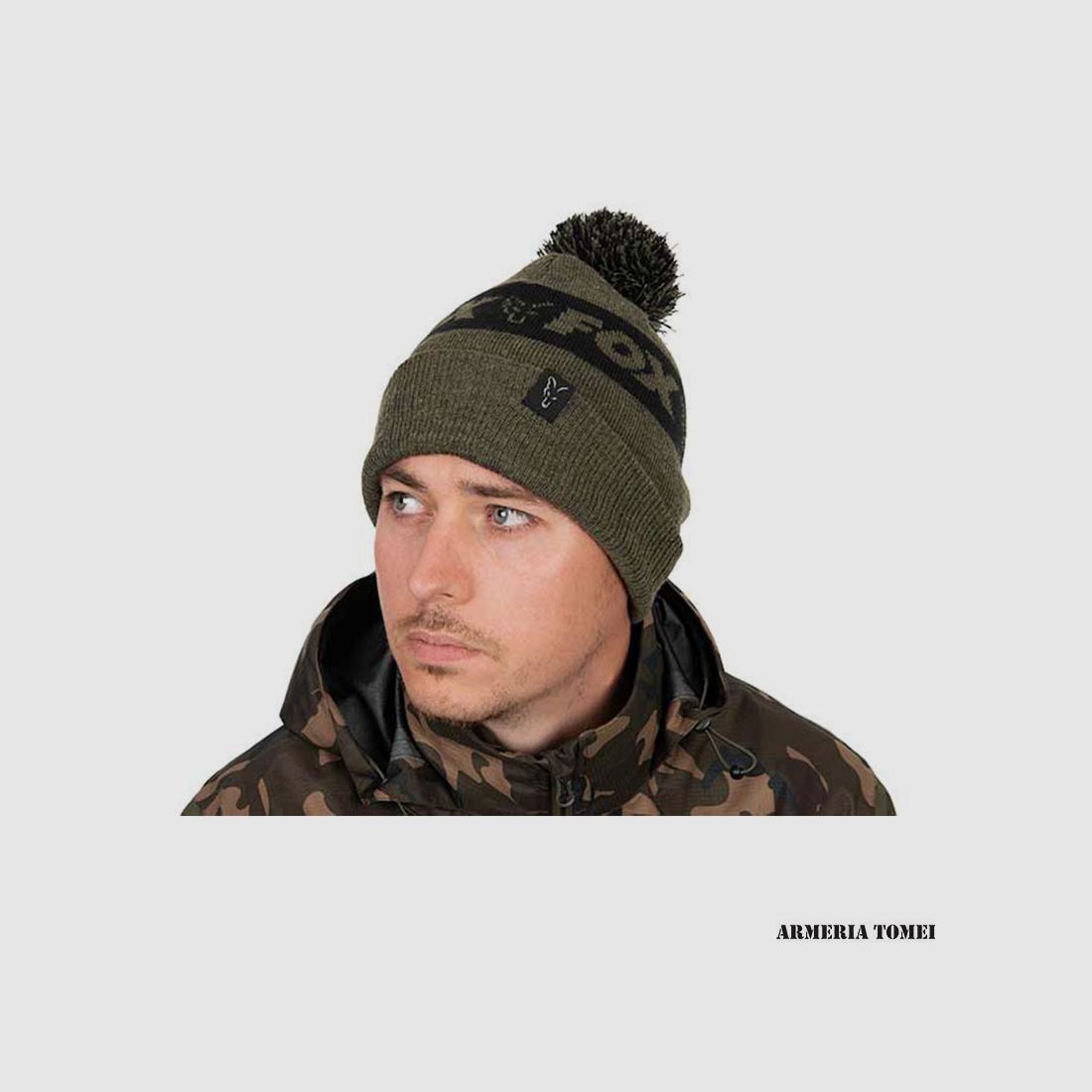 HAT – FOX – COLLECTION BOBBLE HAT Green/Black, image 2 of 5