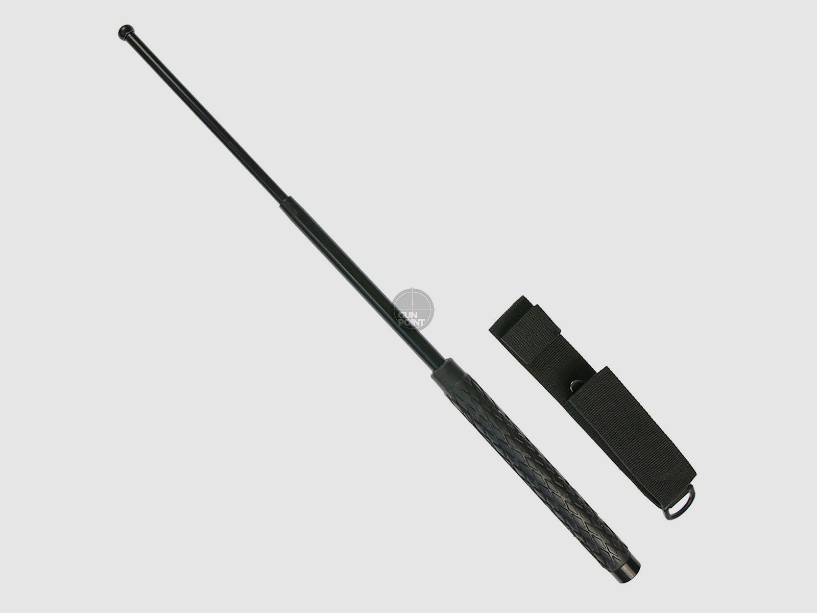 Telescopic baton made of steel with rubber grip - 16 inches - including holster