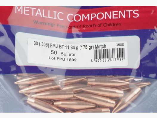PPU Pociski .30 / .308 Match 175 gr FMJ BT B-500