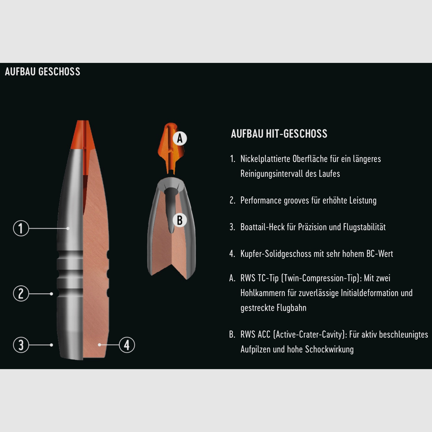 RWS 2408474 Büchsenpatronen .300 Win. Mag. HIT Short Rifle 10,7g 165grs. Bleifrei