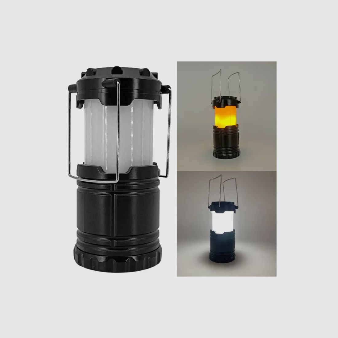 Campinglaterne mit Flammeneffekt 2-in-1