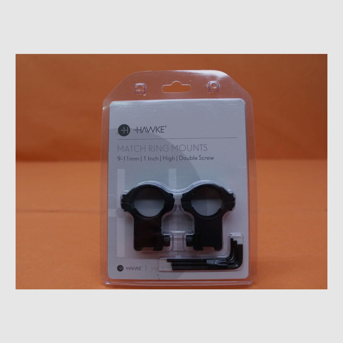 HAWKE @HAWKE Anneaux de montage Match 1" de hauteur (22102) BH=22mm Aluminium noir mat pour rail prismatique de 9-11mm