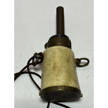 Brass and bone powder flask, image 3 of 6