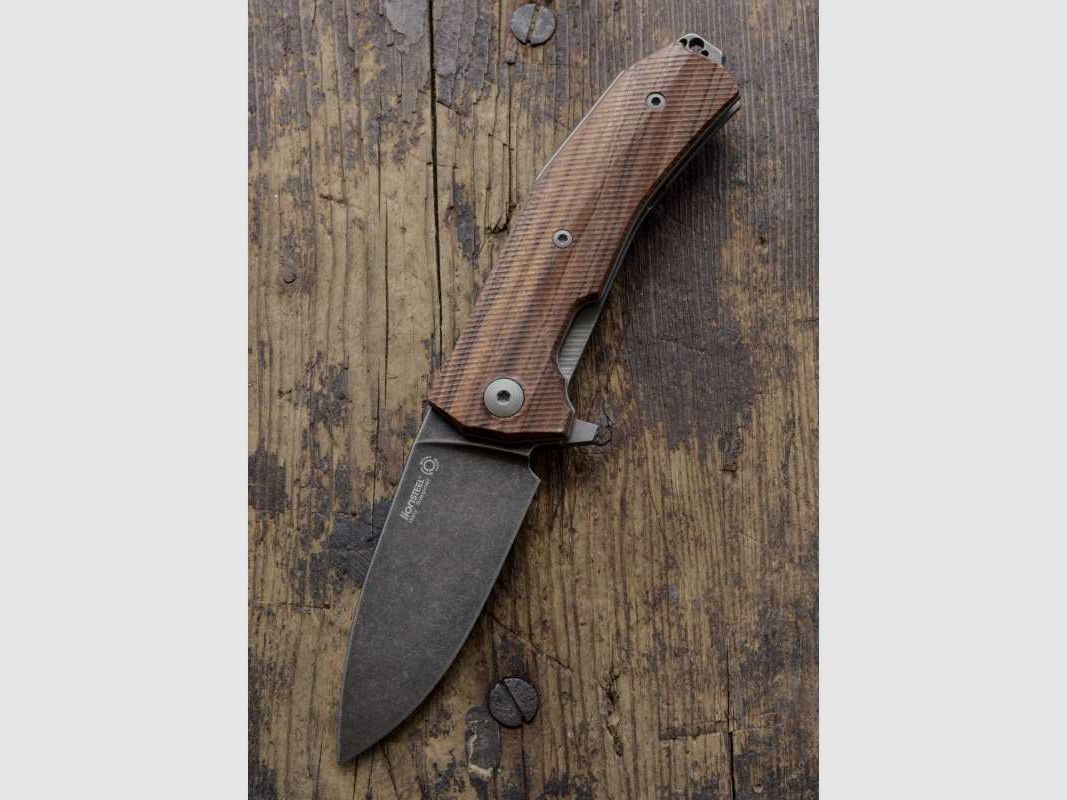 Lionsteel KUR Taschenmesser, Santos, schwarz, Sleipner