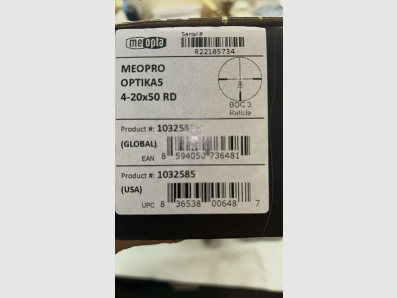 Meopta Meopro 4-20x50 RD 1 Zoll Durchmesser neuwertig OVP