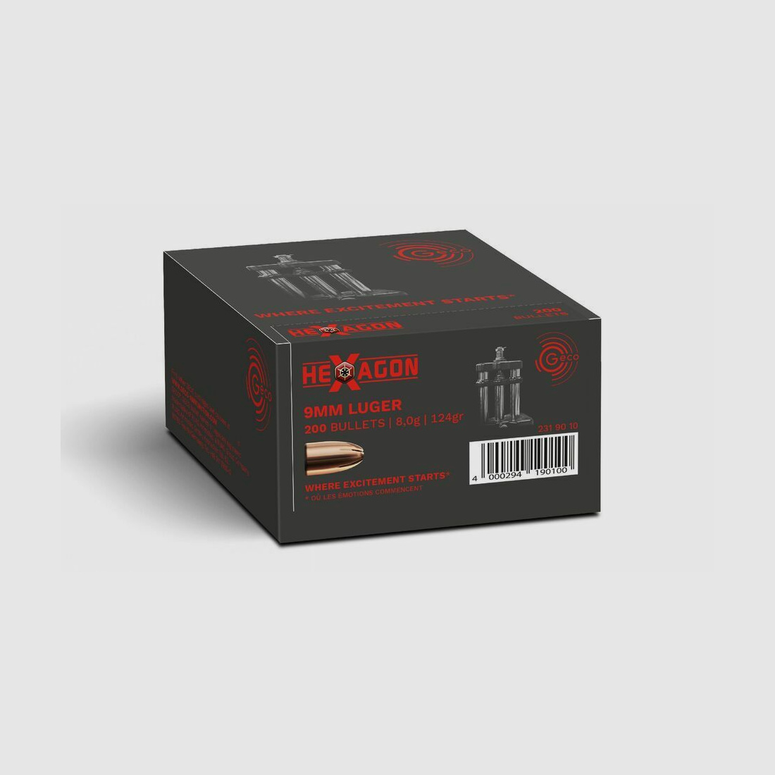 Geco cartridges hexagon - 124 grs - 200 pcs