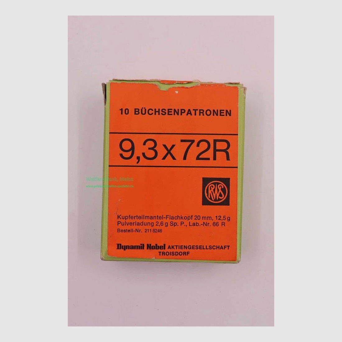 RWS (WZd.Fa.Rottweil) Büchsenpatronen 9,3x72R