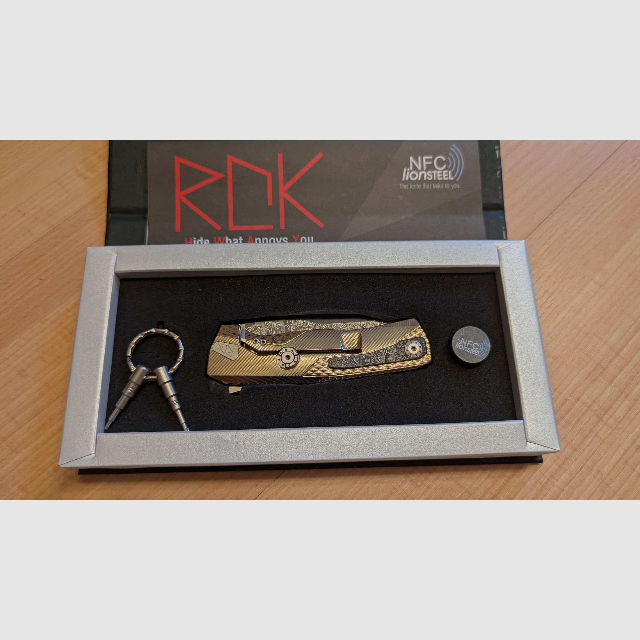 Lionsteel ROK Damast Titanium Gold NOWY