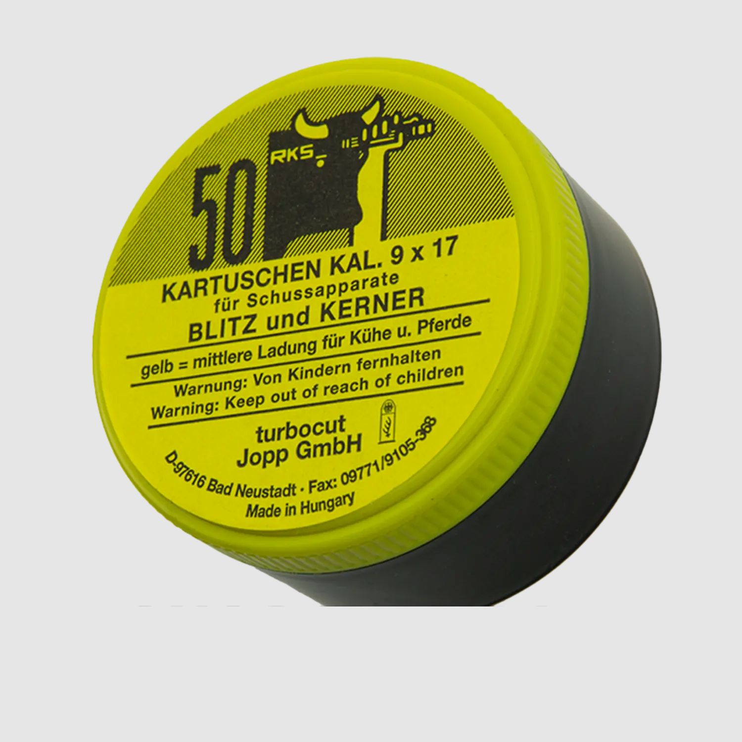 Kerner vee verdovingspatronen GEEL kaliber 9x17