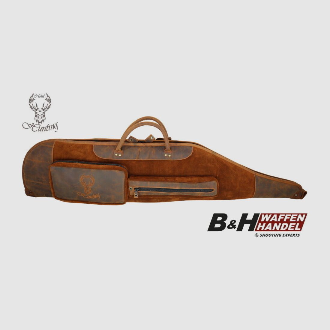 Nobil Hunting Custodia in Pelle 130cm in marrone, cucita a mano