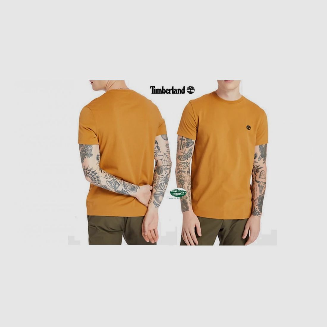 T-shirt col rond TIMBERLAND Dunstan River couleur moutarde