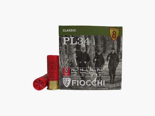 Fiocchi PL 34 Patronen Kal. 12/70 34 g Blei 8