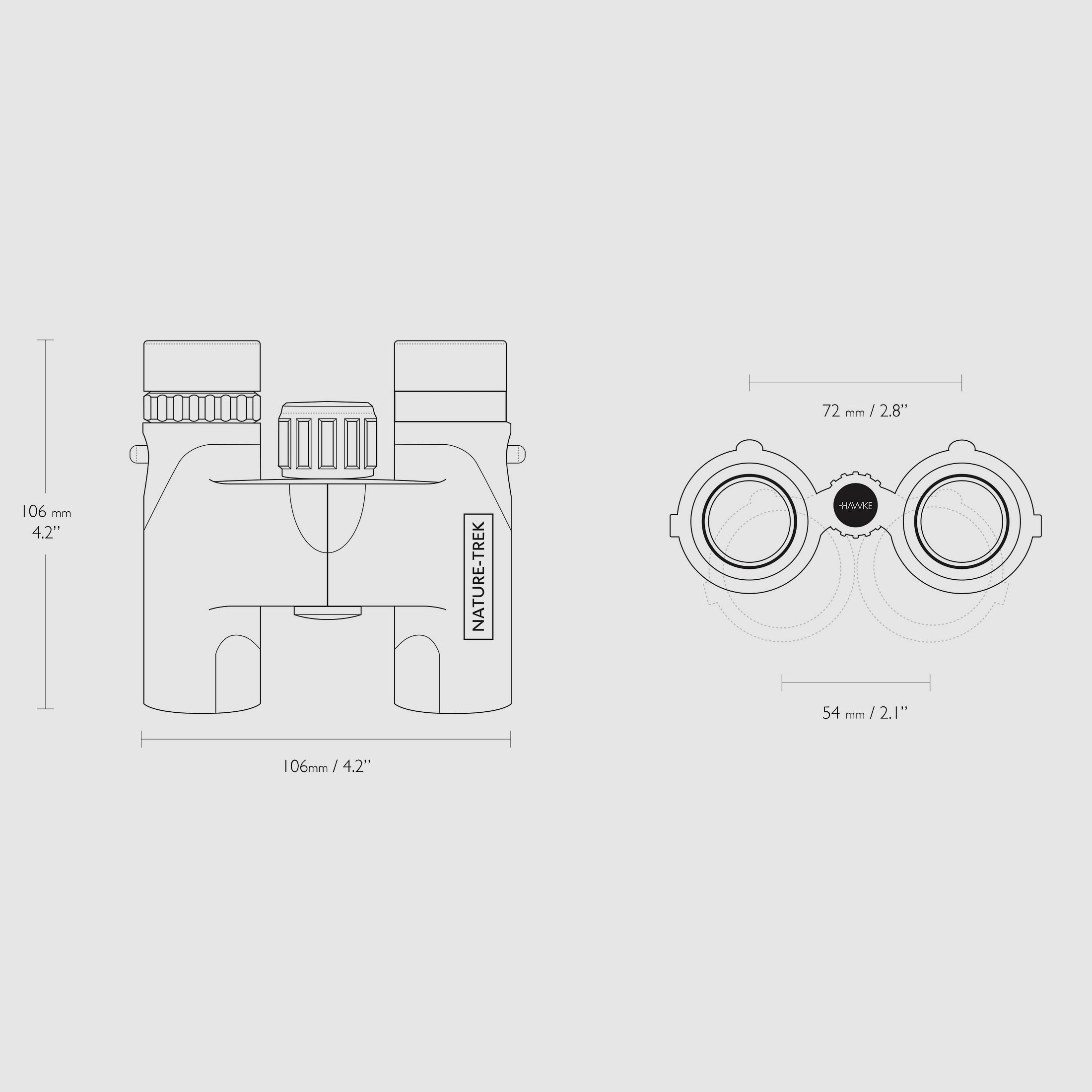 HAWKE 35053 Nature-Trek Fernglas 10x25 FMC Wasserdicht 96 Meter Sehfeld