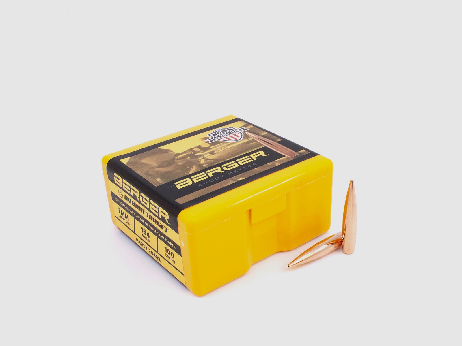 Proiettile Berger 7mm/.284 F-Open Hybrid Target 184GR 100 Pezzi