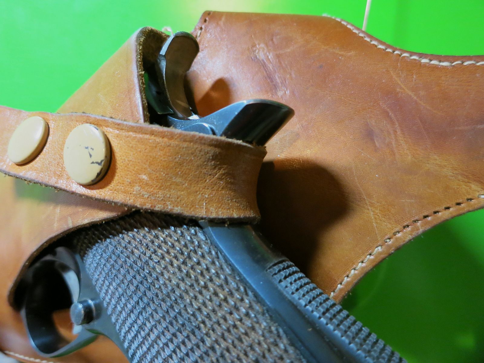 Schulterholster, Revolver + Pistole  5" z. B. 1911, Leder + Textil (Webgurt)