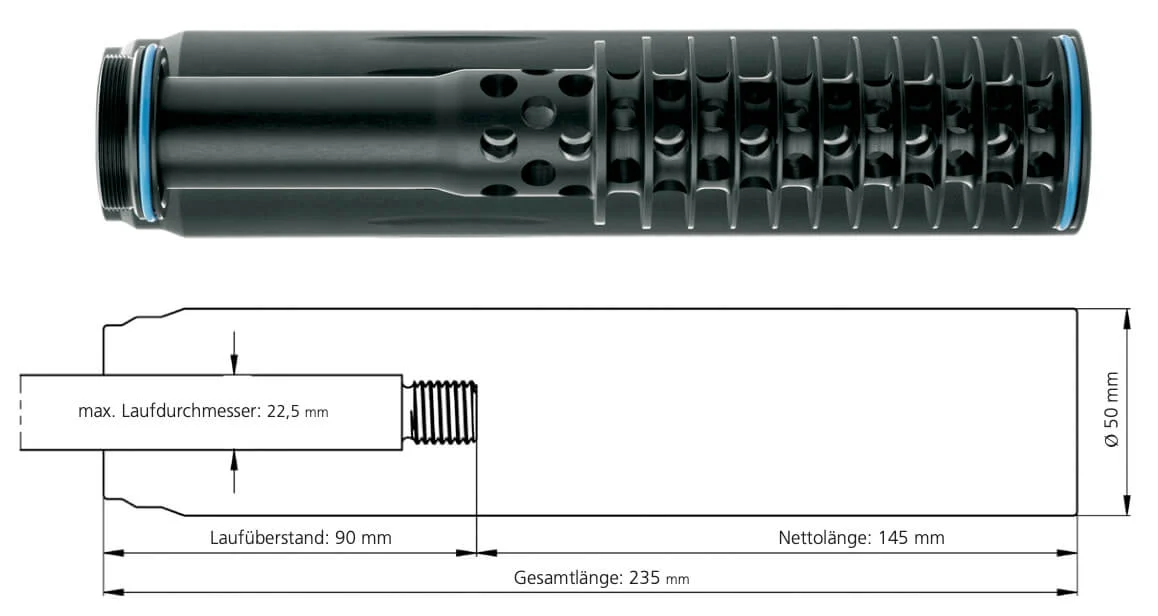 moderator dźwięku SOB1 1/2″-28 .30 Recknagel ERA?SILENCER (cywilny)