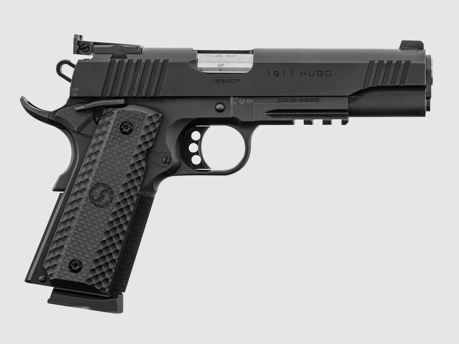 Schmeisser HUGO 1911 Pistool met LPA Vizier, afbeelding 1 van 2