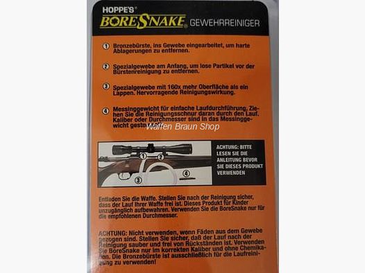 Hoppe s Bore Snake/ Qucik Clean 8,5mm / .35 / .338 / .357 /.358 /.375 / für Langwaffen