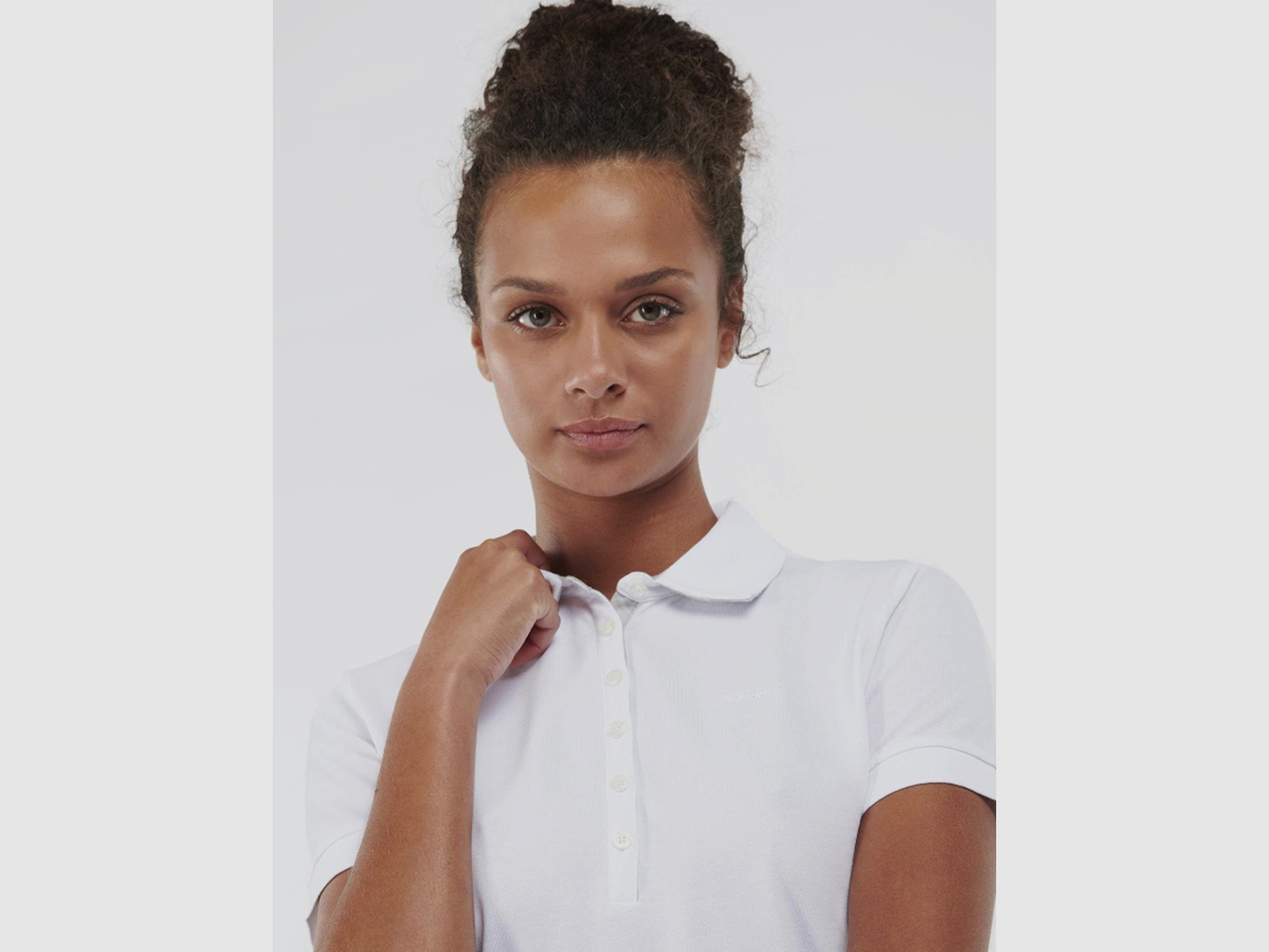 BARBOUR Portsdown Top Poloshirt Bianco/ Betulla Argento