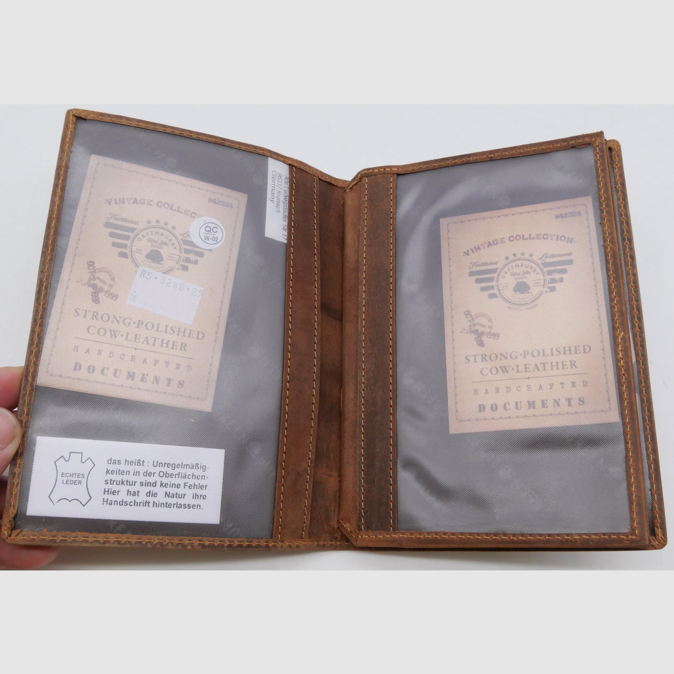 Greenburry 328B-RS-25 Carpeta de identificación vintage Royal Stag 6 ventanas de visualización marrón ciervo