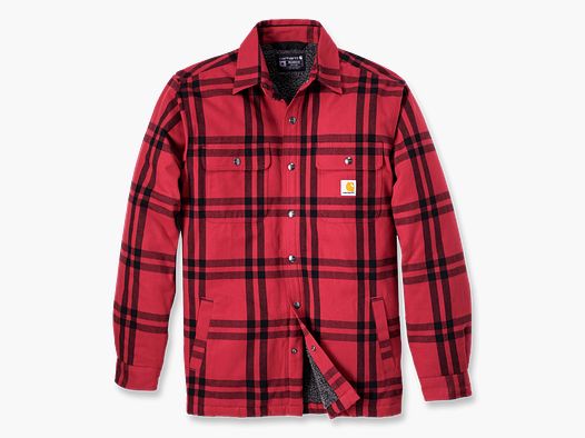 Giacca Camicia Carhartt Roane con Cappuccio, Uomo, Crabapple, S