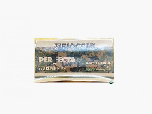 FIOCCHI munizioni cal. 223 Rem. Perfecta 69gr HPBT palla Sierra