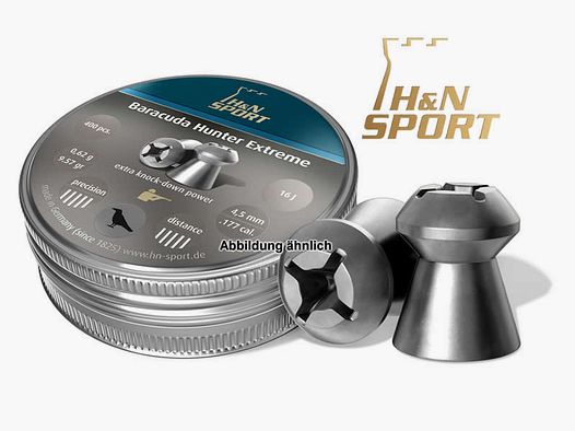 H&N Hohlspitz-Diabolo Baracuda Hunter Extreme, Kaliber 4,5 mm, 0,62 g, 400 StĂĽck