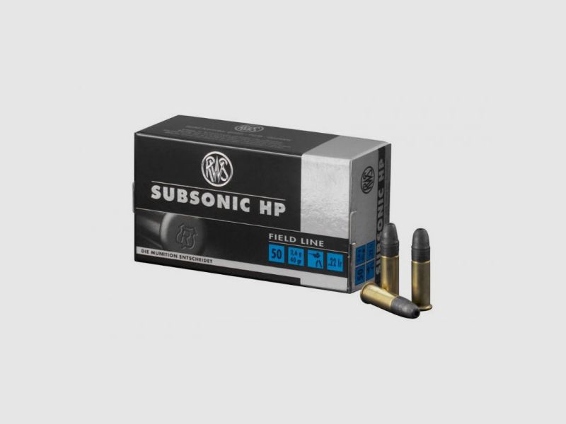 RWS SUBSONIC HP - .22LR - 40 GRS. - 50 RIMFIRE CARTRIDGES