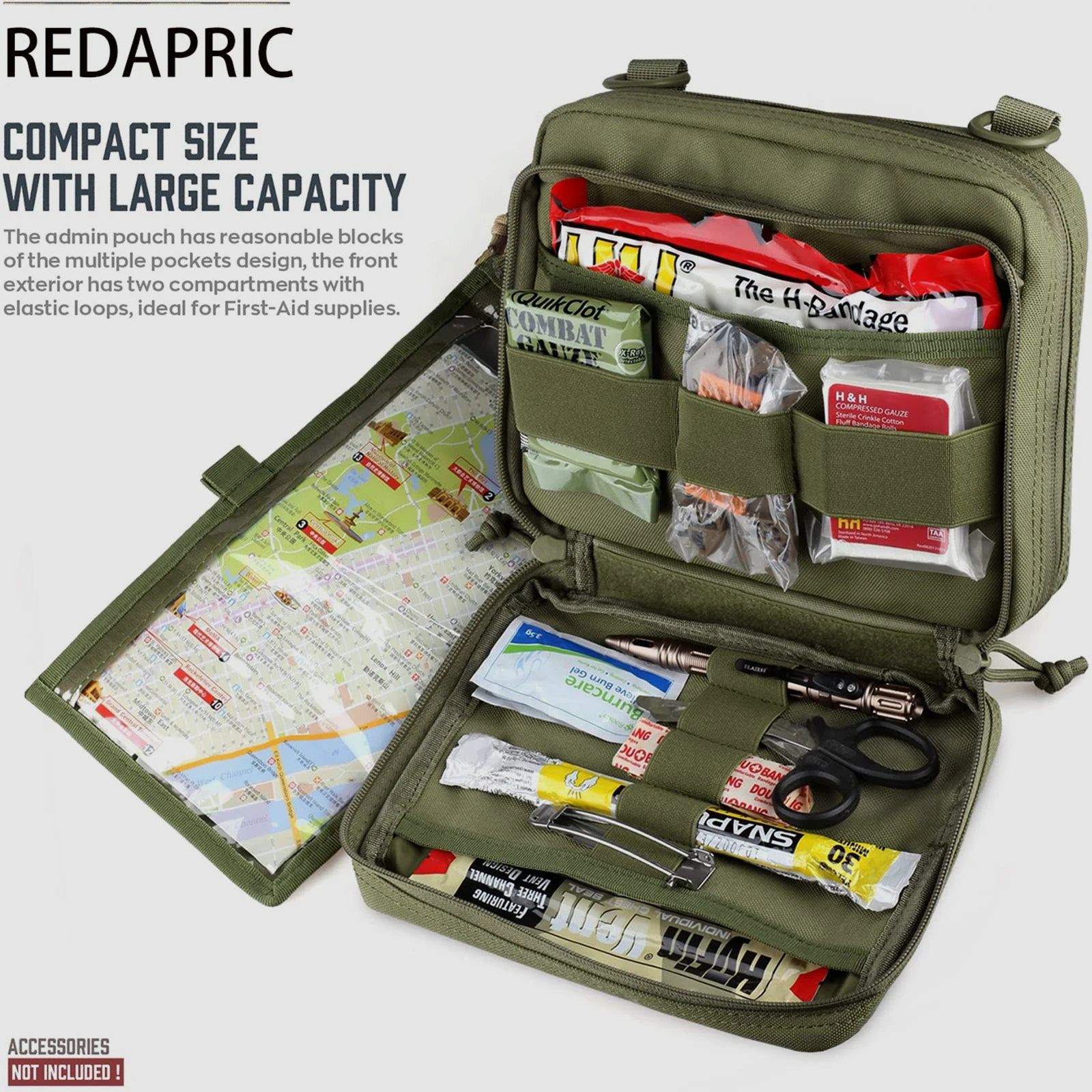 Bolsa táctica para administradores - compatible con MOLLE, de doble capa y con gran capacidad