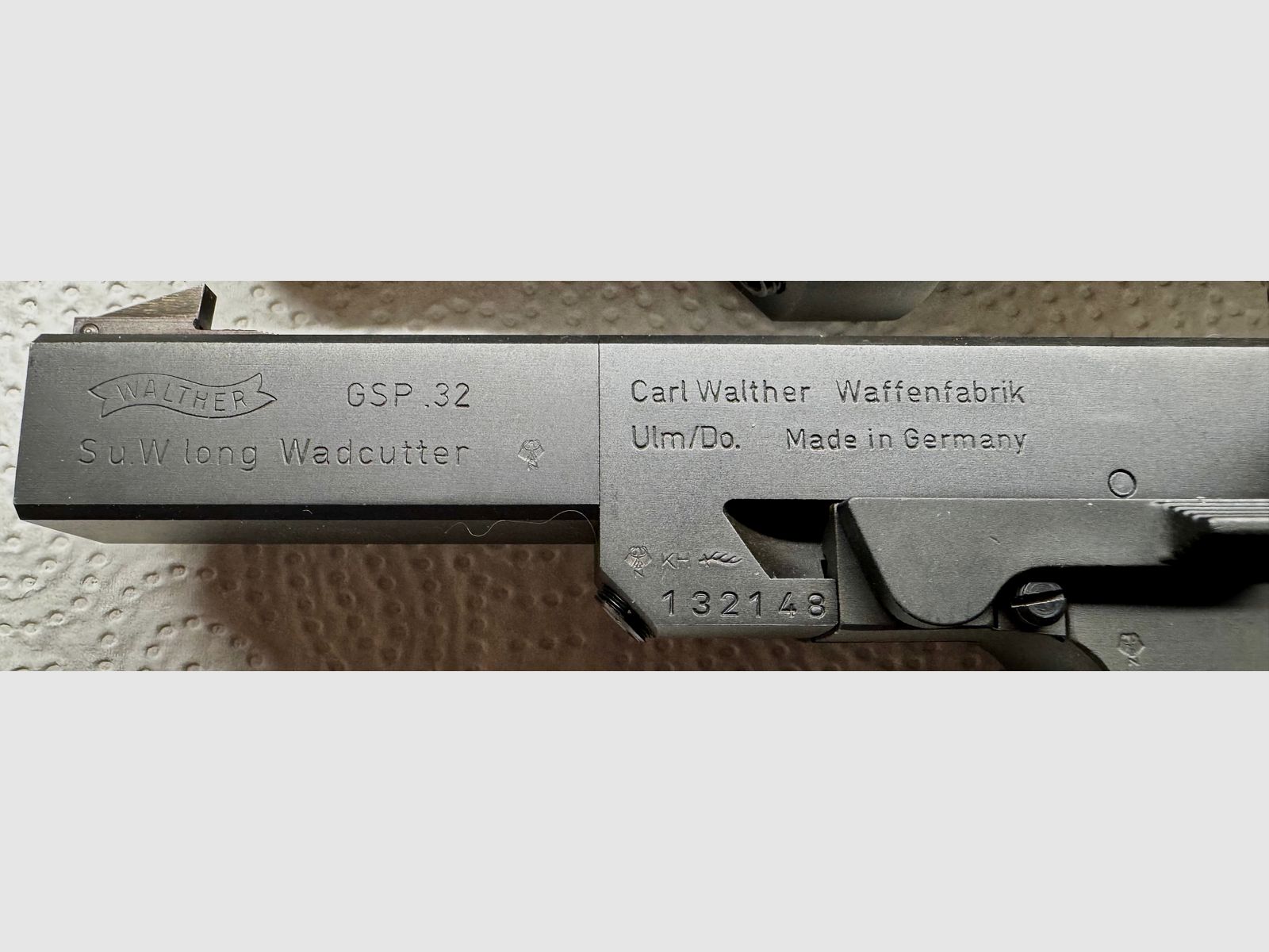 Walther GSP sportpistool, .22 LR + .32 S&W Long WC wisselsysteem