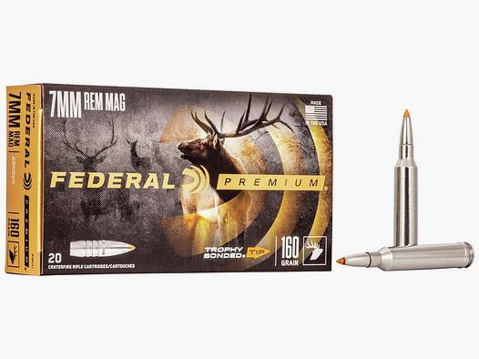 FED P7RTT1 PREMIUM AMMO 7MM REM MAG 160GR TROPHY BONDED TIP