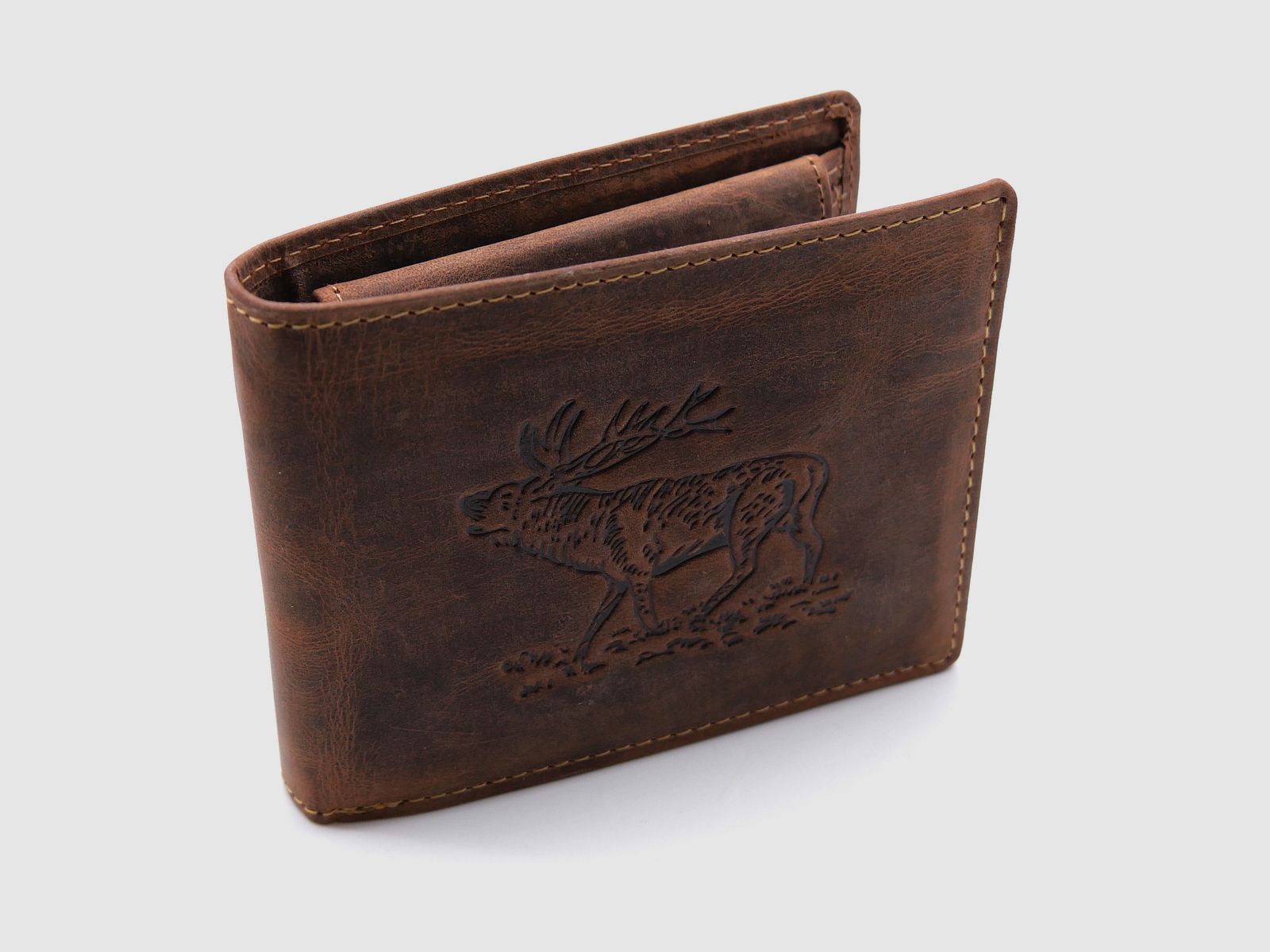 Greenburry Leder Geldbörse braun Vintage Animal Collection Hirsch stag 1705-stag-25