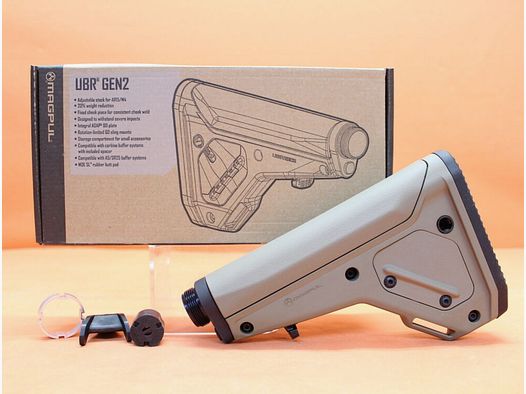 Magpul AR-15: Buttstock Magpul UBR 2.0 (MAG482-FDE) Utility/Battle Rifle Stock Polymer Flat Dark Earth