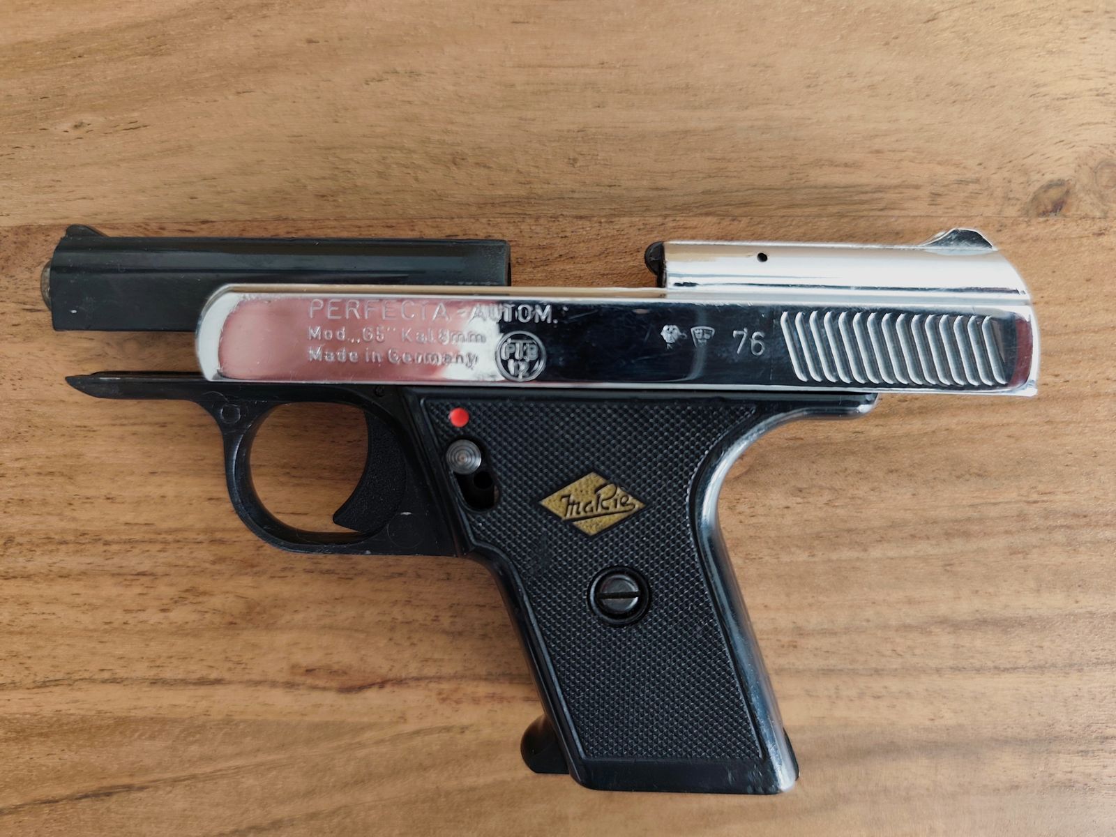 Sehr seltene Mayer & Riem PERFECTA G5 in Teil Nickel   PTB 12