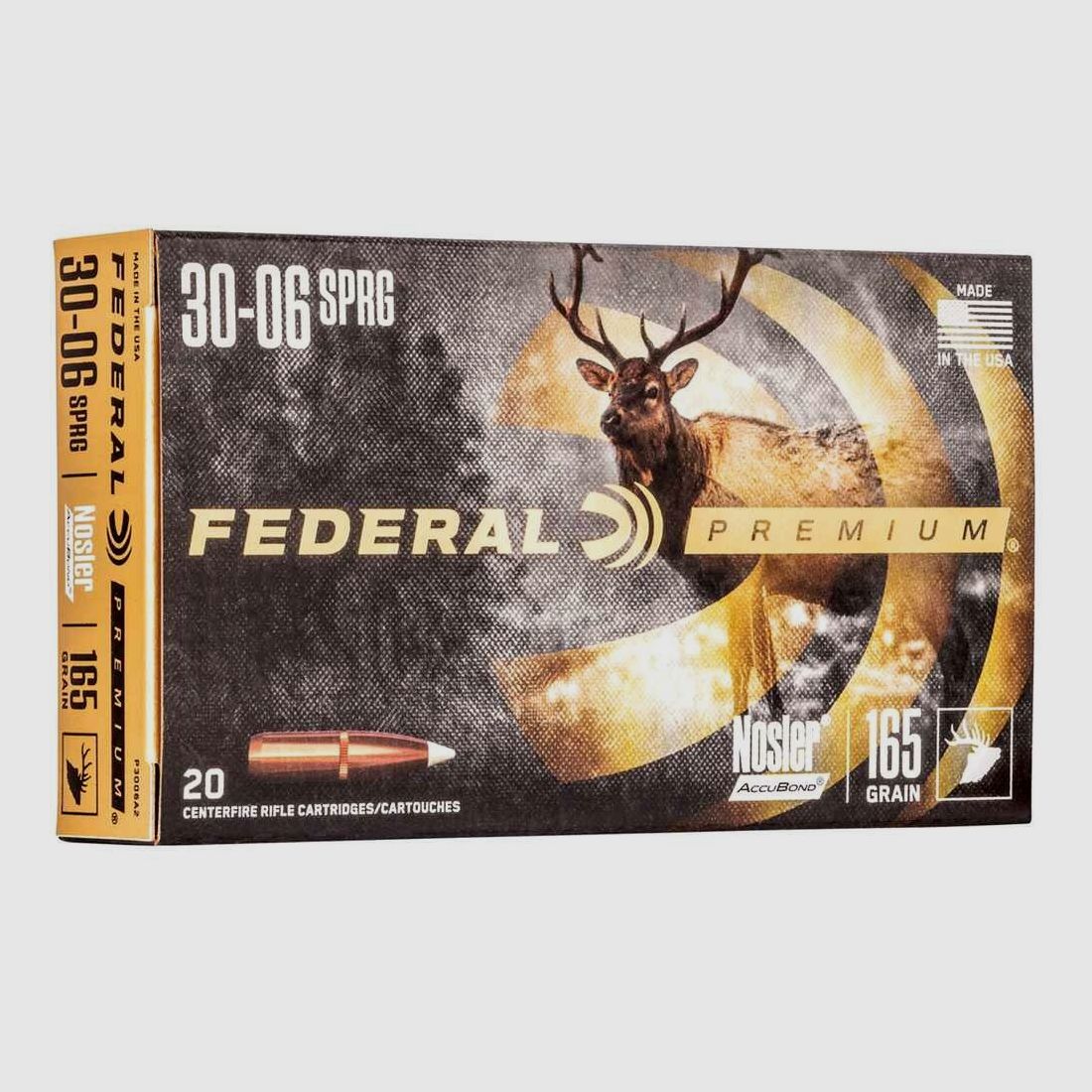 .30-06 Spr. Premium Nosler Accubond 165 grs. Federal Ammunition