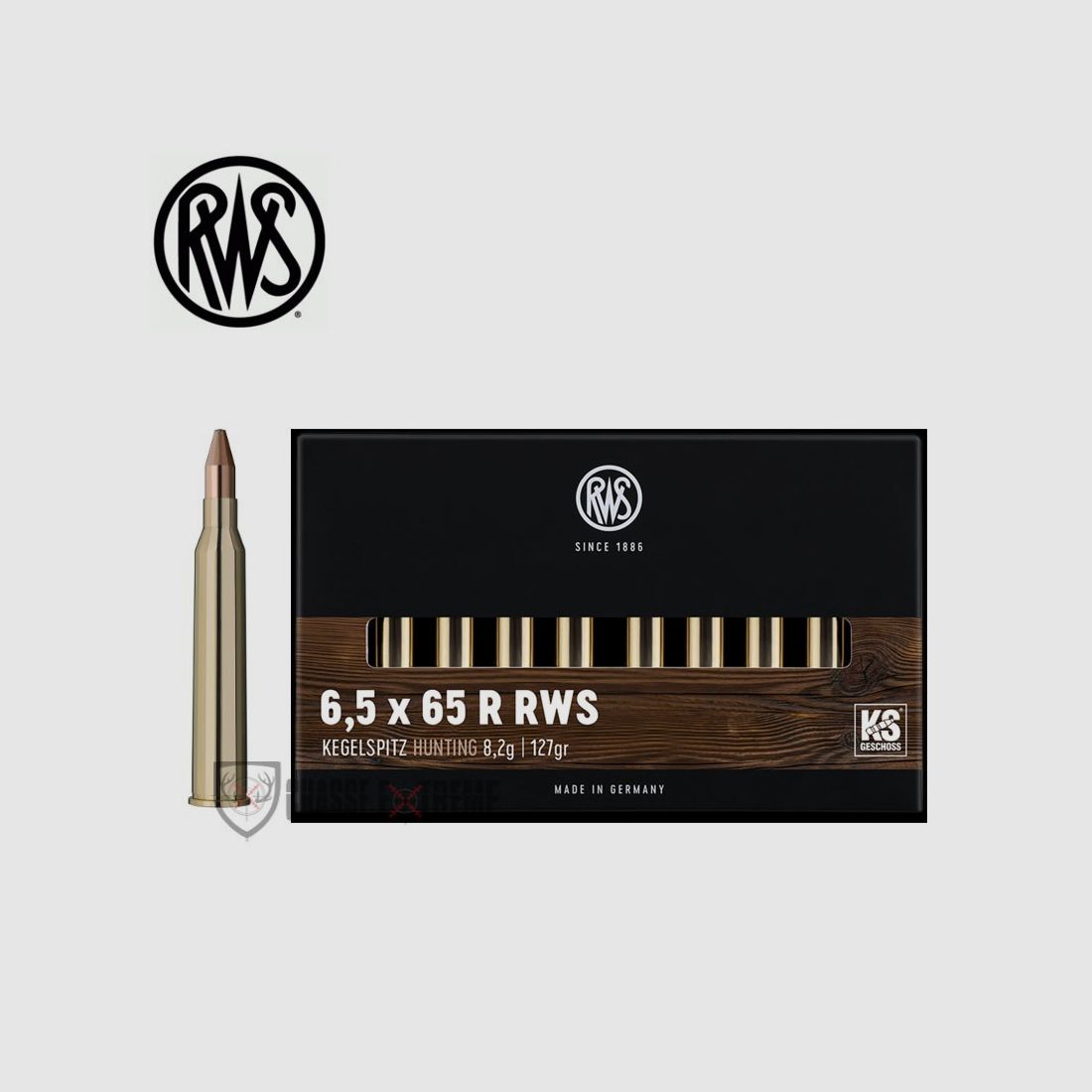 20 Munitions RWS cal 6,5X65 R 127gr KS