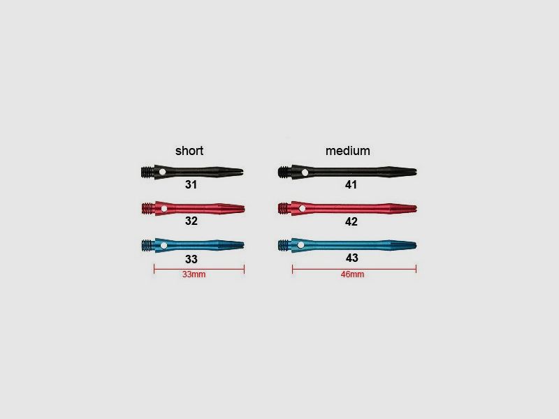 Harrows-Darts-Technology Alu Shafts medium sortiert Dart & Zubehör