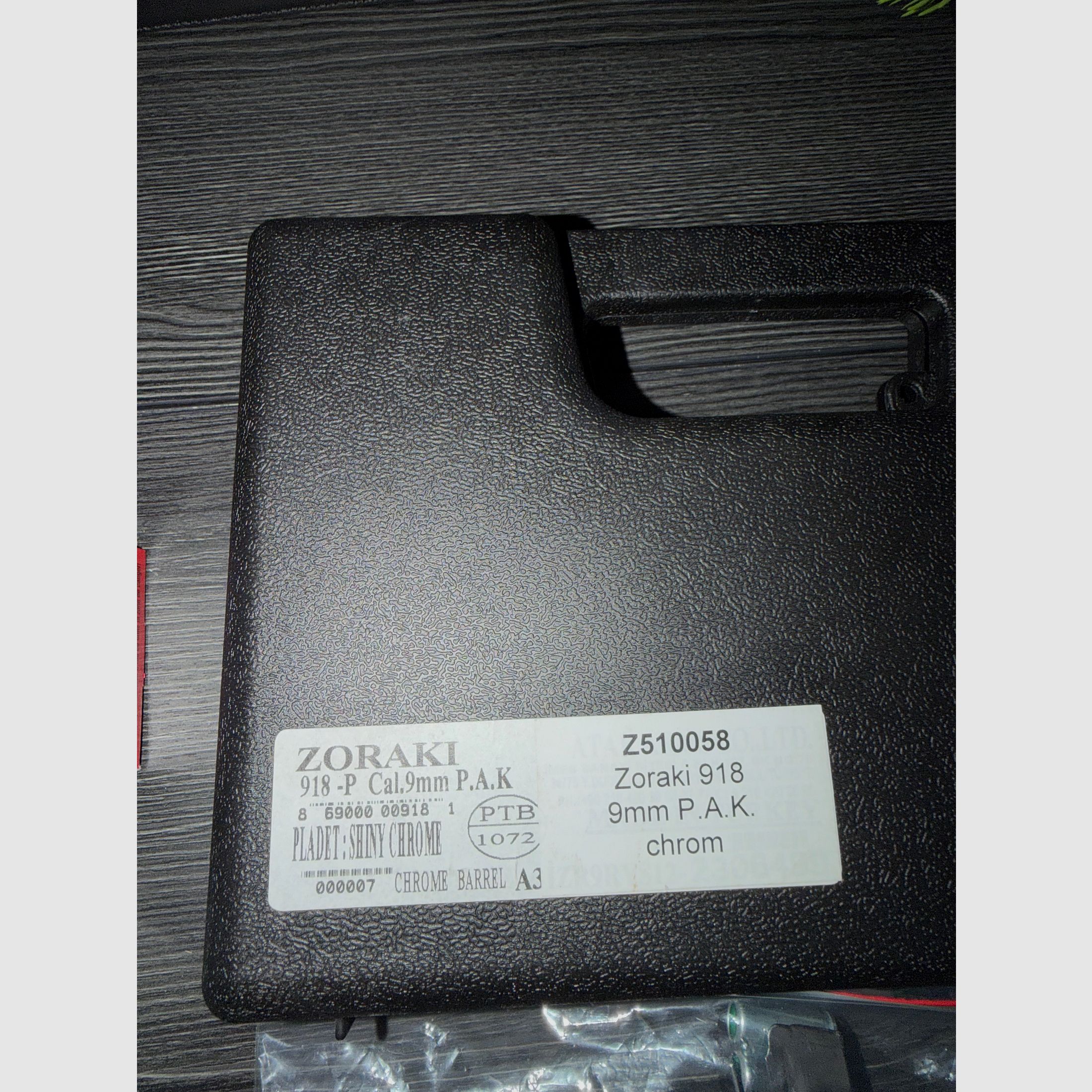 918-P Schreckschusspistole Chrom 9mm inkl. Zubehör