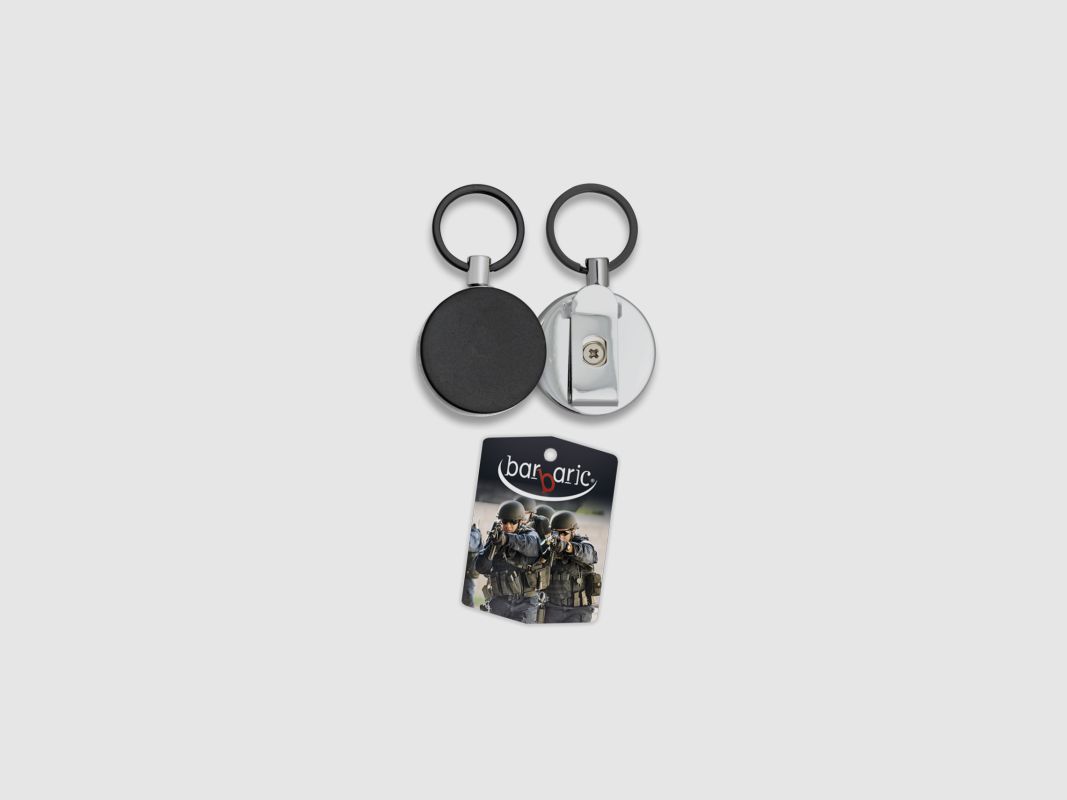 Ausziehbarer Schlüsselanhänger (Schwarz/Silber)