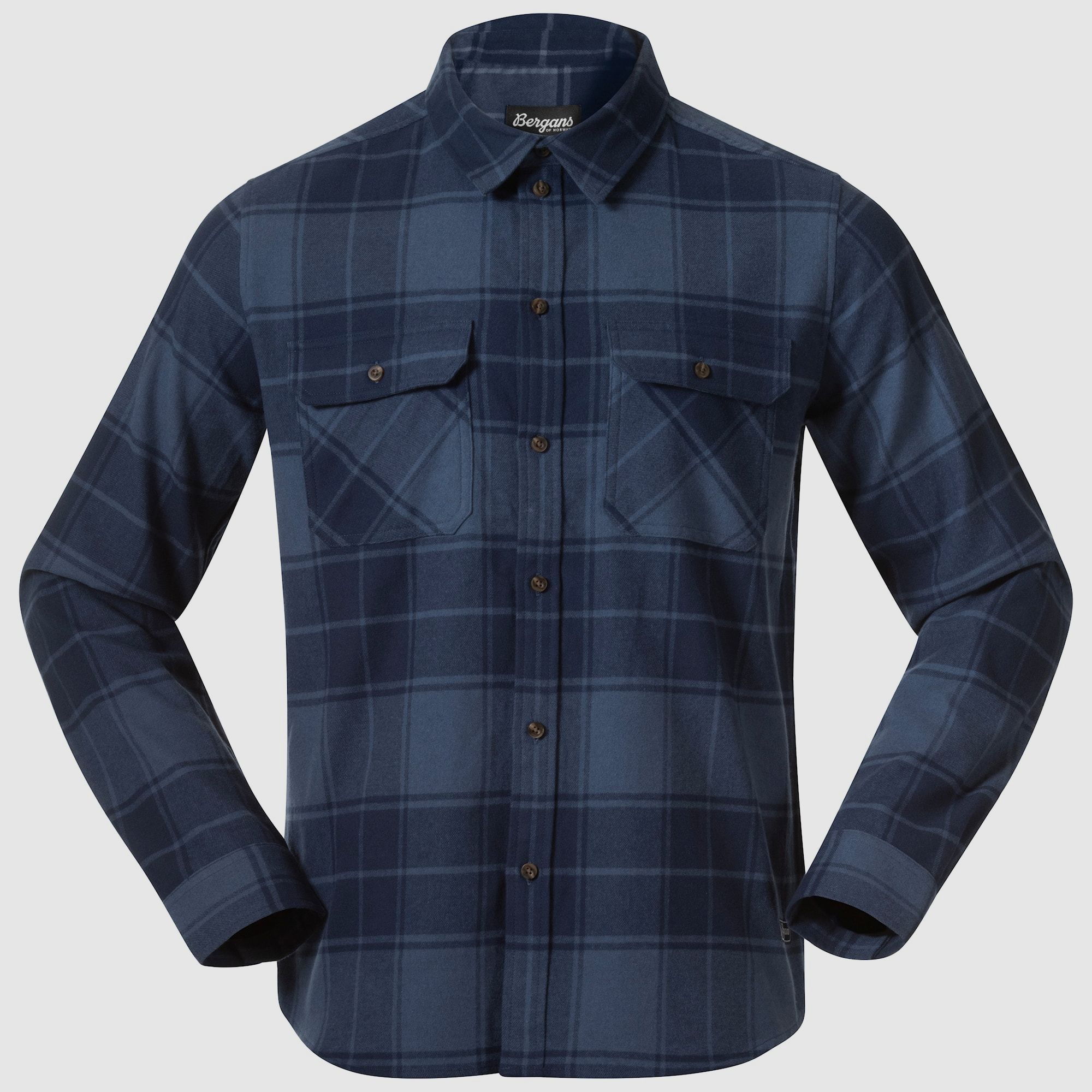 Bergans Nordmarka Flanellhemd Herren Granite Blue/Navy Blue Check L