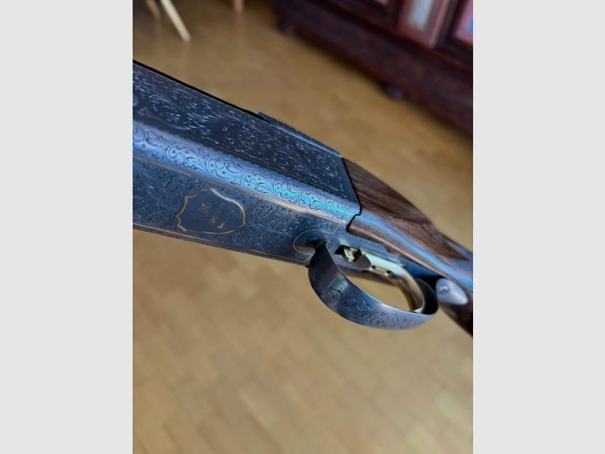 Krieghoff K80 Sporting Custom Shop ręcznie grawerowane, bez lasera, złote inkrustacje, stan idealny, kaliber 12/76