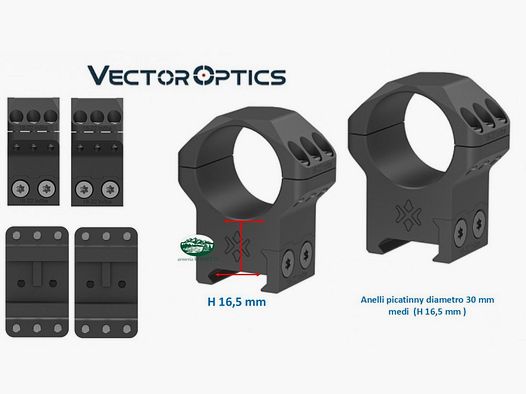 VECTOR OPTICS X-ACCU Picatinny Ringen 6 Schroef Diameter 30 mm Medium XASR-3052