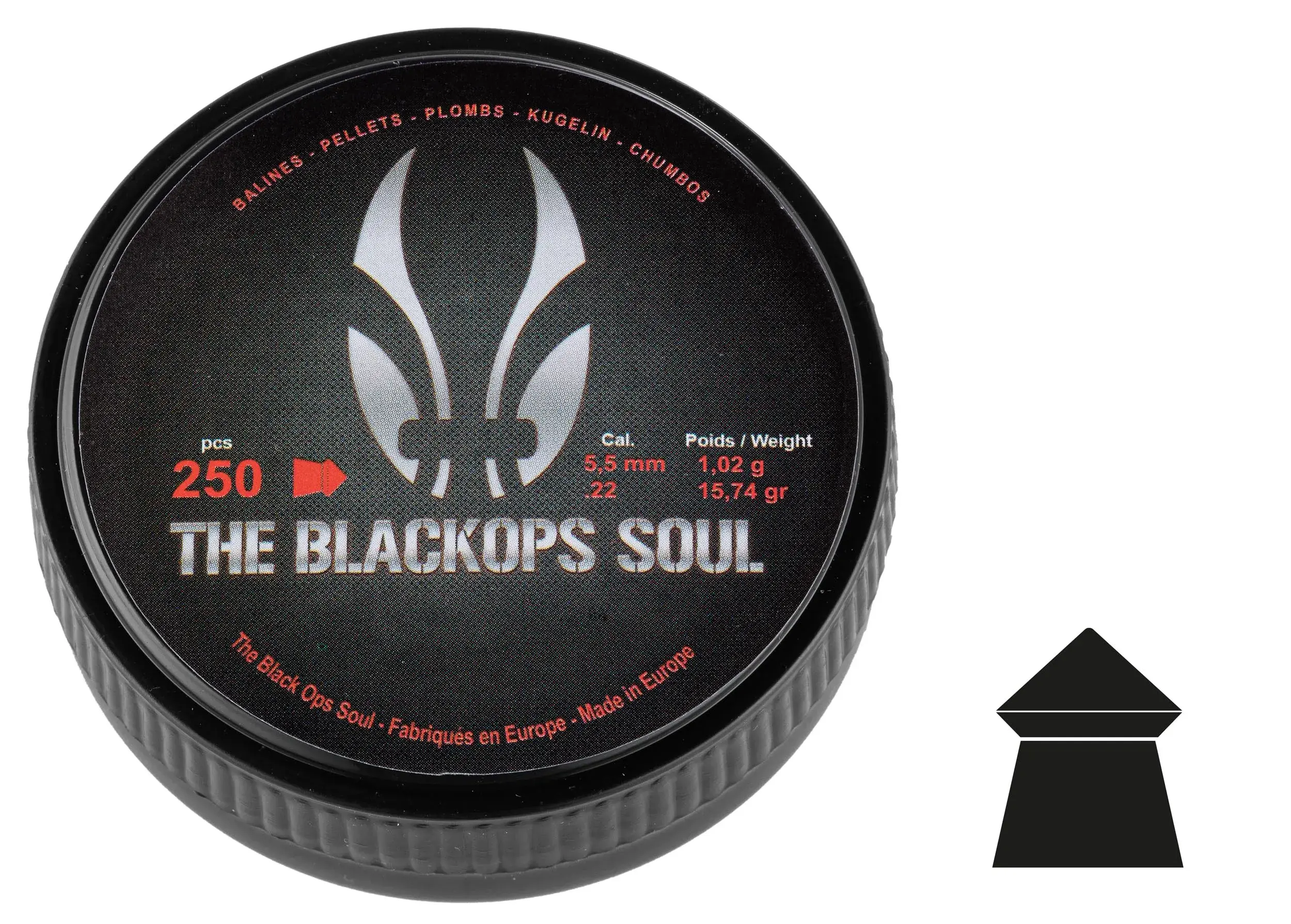 Plombs The Black Ops Soul Tête Pointue Calibre 5.5 MM, image 2 sur 8