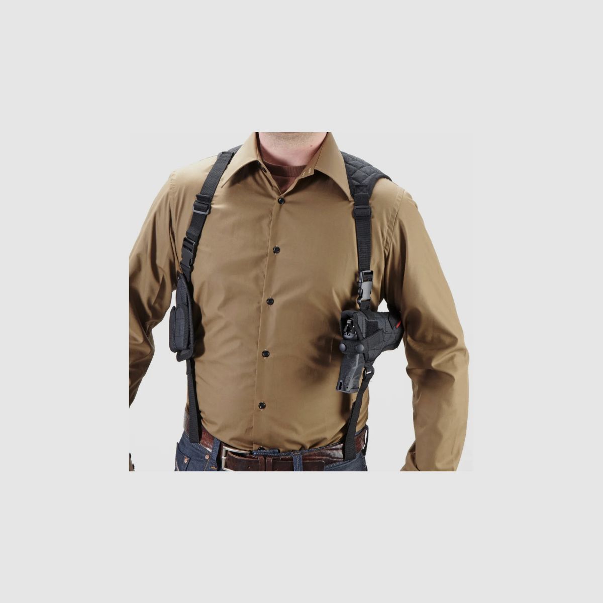 UMAREX Schulterholster Nylon Typ A für große Pistolen mit Doppel-Magazintasche
