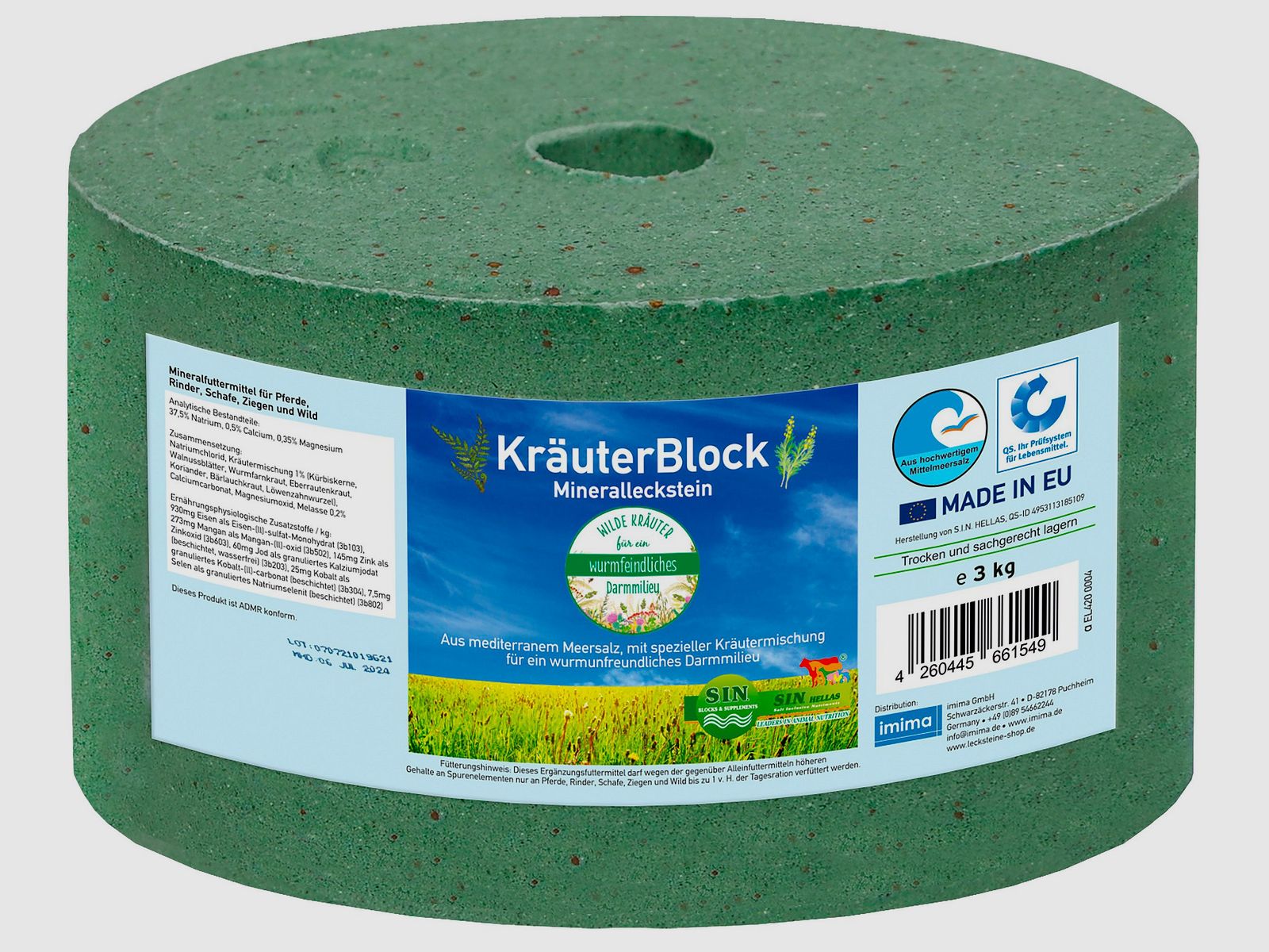 Imima Salz- und Mineralleckstein Kruterblock