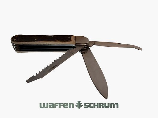 InnoMar Jagdtaschenmesser mit Hirschhorn Aufbruchklinge und Säge