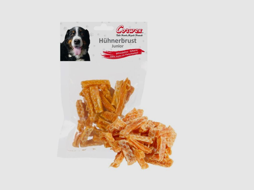 Corwex Hundesnack JUNIOR Hühnerbrust i. kl. Stückchen 70g