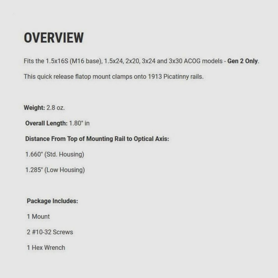 Trijicon Compact Montage Hoch Pic ACOG