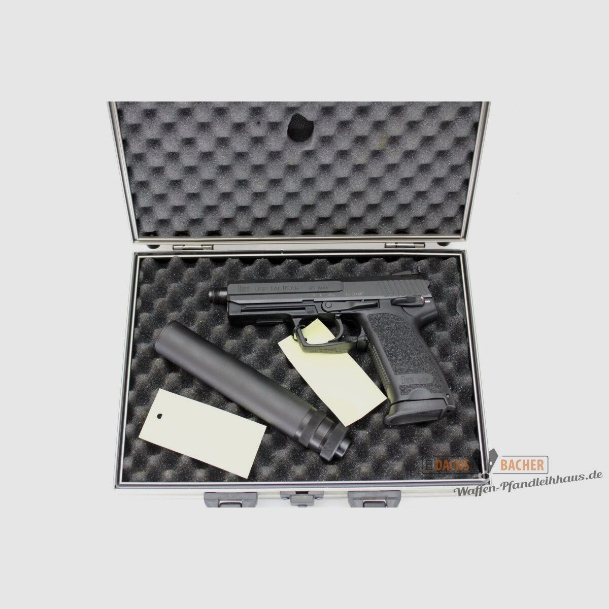 Pistole H&K USP Tactical Kal. .45 ACP mit Schalldämpfer SD USP, Bild 1 von 3