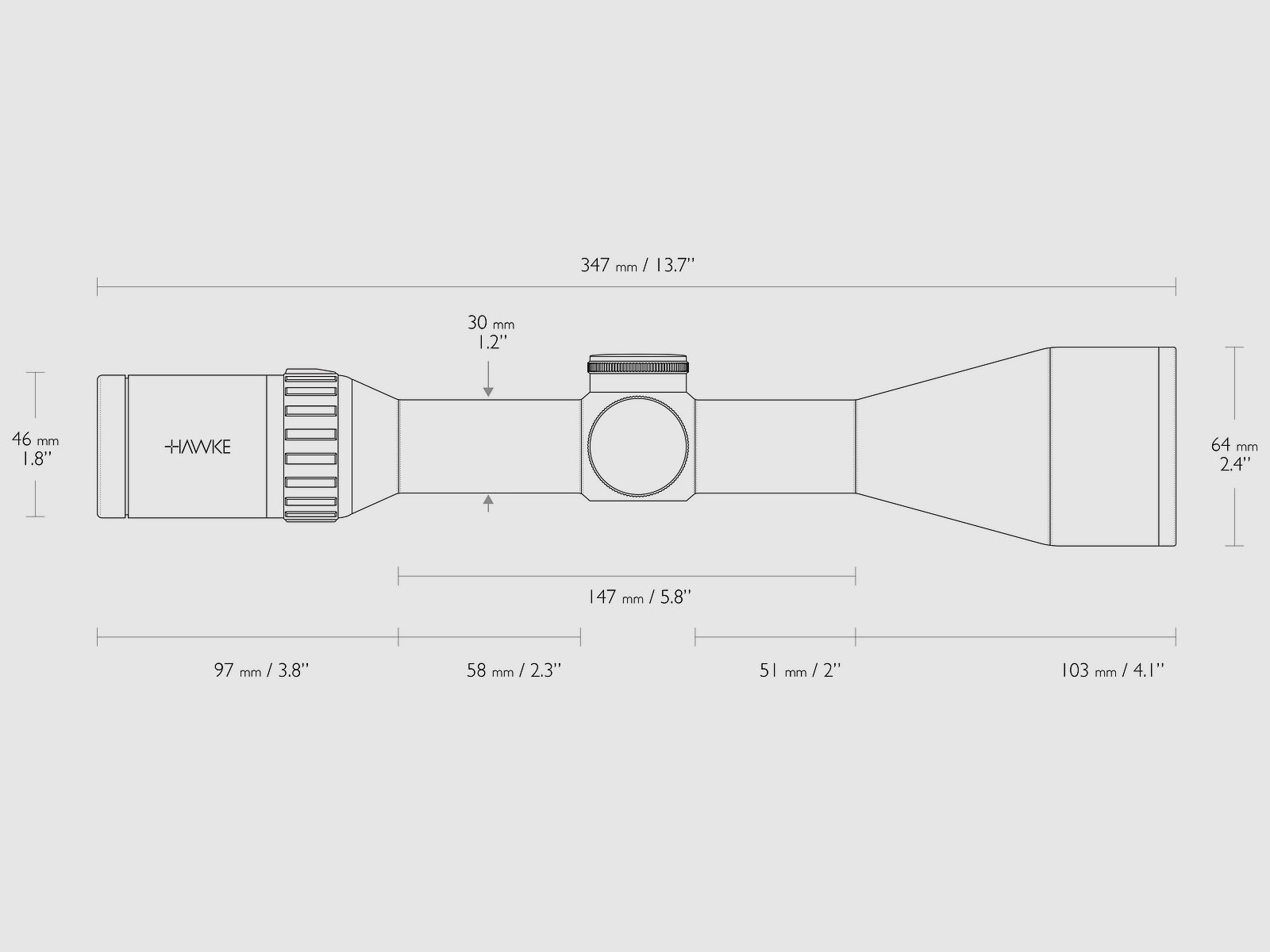 HAWKE 16330 Zielfernrohr Endurance 30 WA 3-12x56 LR DOT 8mal IR